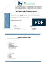 Certificado Ambileg NM Adriano Santos Carvalho
