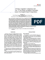 Curriculum Design, Linguistic Competence and Self-Actualization - A Case Study On English Curriculum Design For Chinese Non-English Major Postgraduates