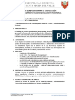 Términos de Referencia para La Contratación Del Servicio de Catastro Y Acondicionamiento Territorial