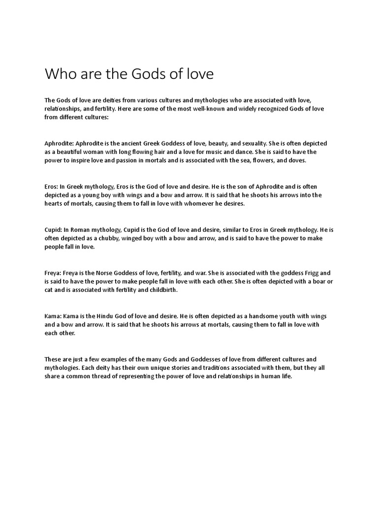 Who Are The Gods of Love | PDF | Classics | General Fiction