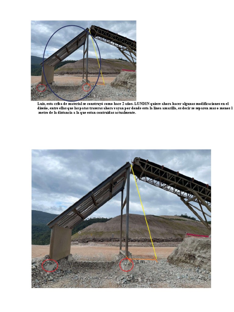 Modificaciones en criba de material LUNDIN | PDF