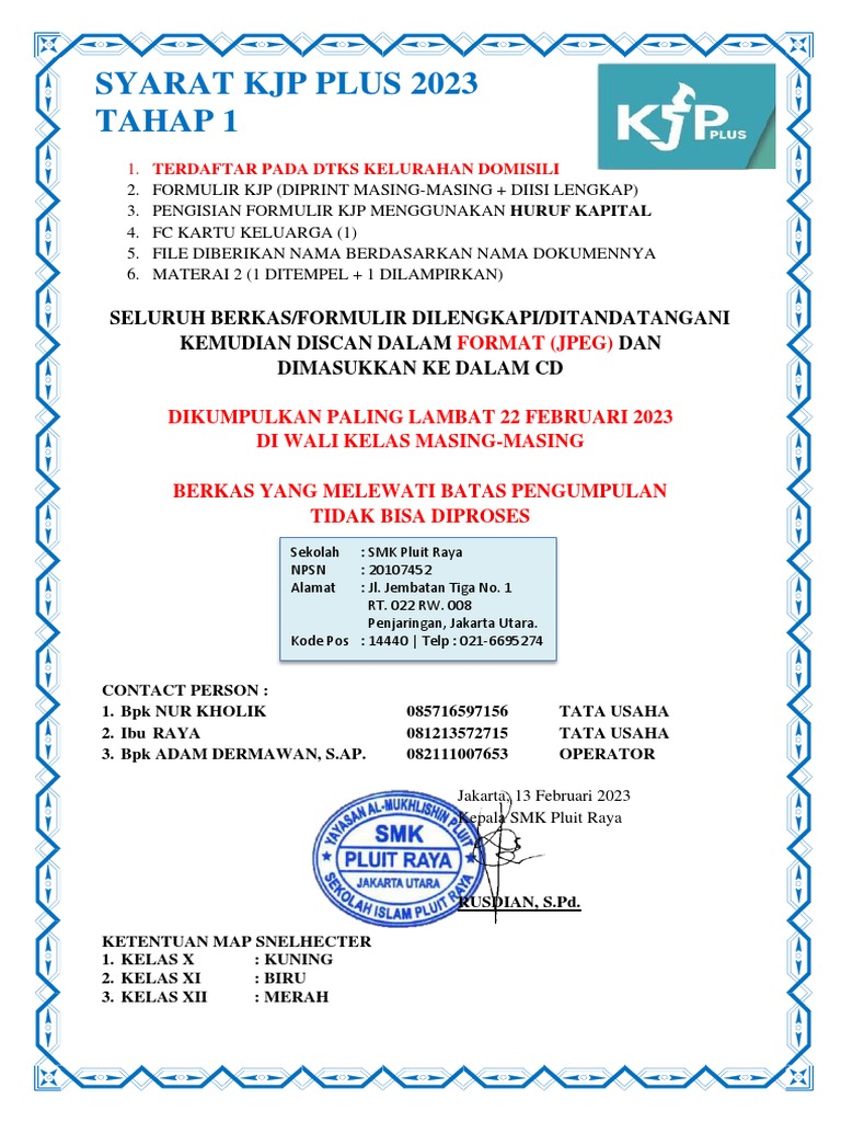 Panduan Lengkap Pengisian KJP Plus | PDF