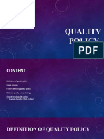 Quality Policy Objectives