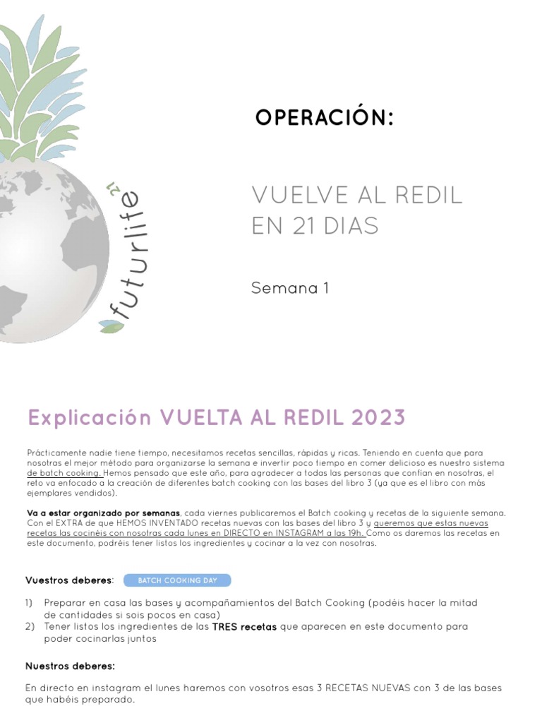 Vuelta Al Redil 2023-Semana 1 | PDF | Curry | Comida regional y étnica