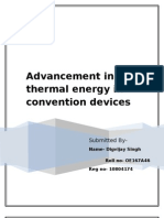 Advancement in Thermal Energy in Convention Devices: Submitted by