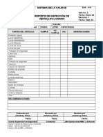 Inspección vehículos ligeros reporte