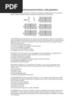 Primeira lista de exercícios de física