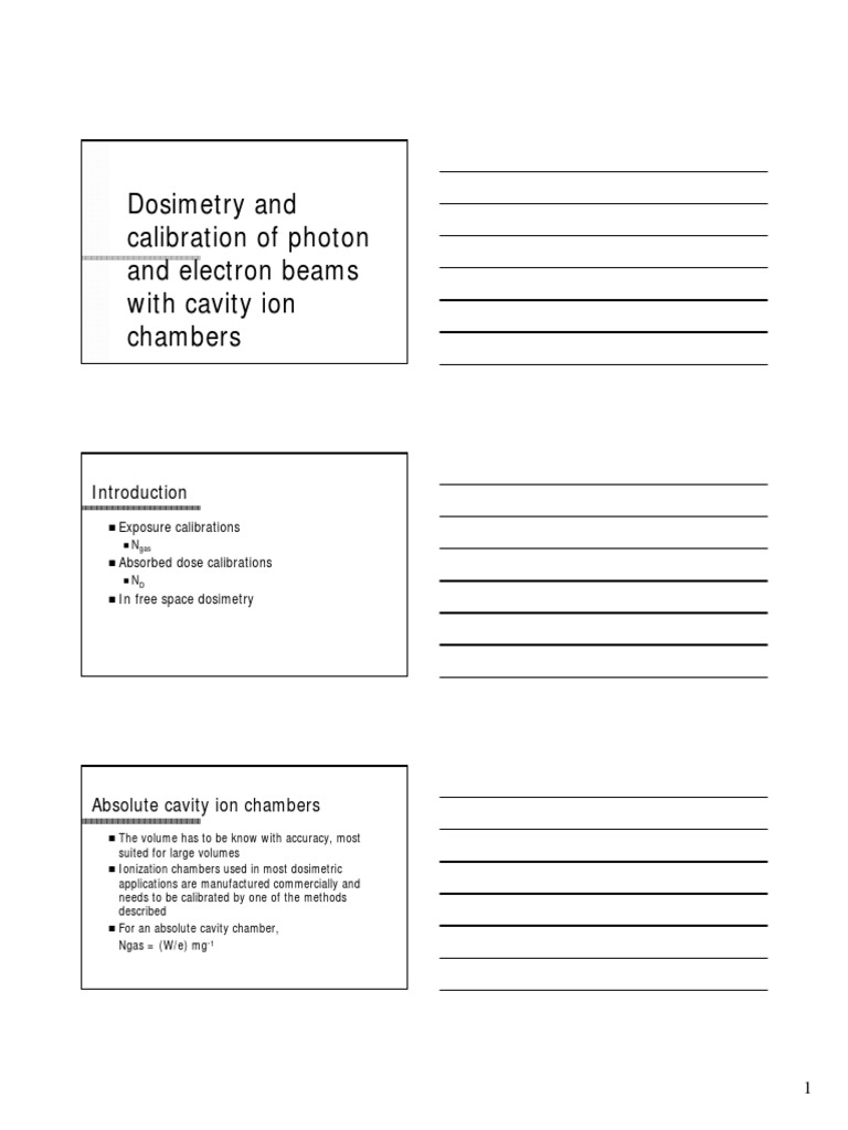 Ion Chamber Calibration for Photon Beams | PDF | Dosimetry | X Ray