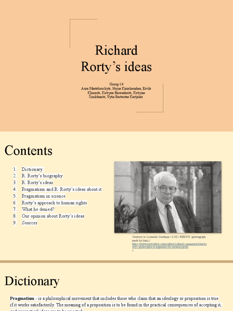 Filosofijos Projektas | PDF | Richard Rorty | Pragmatism