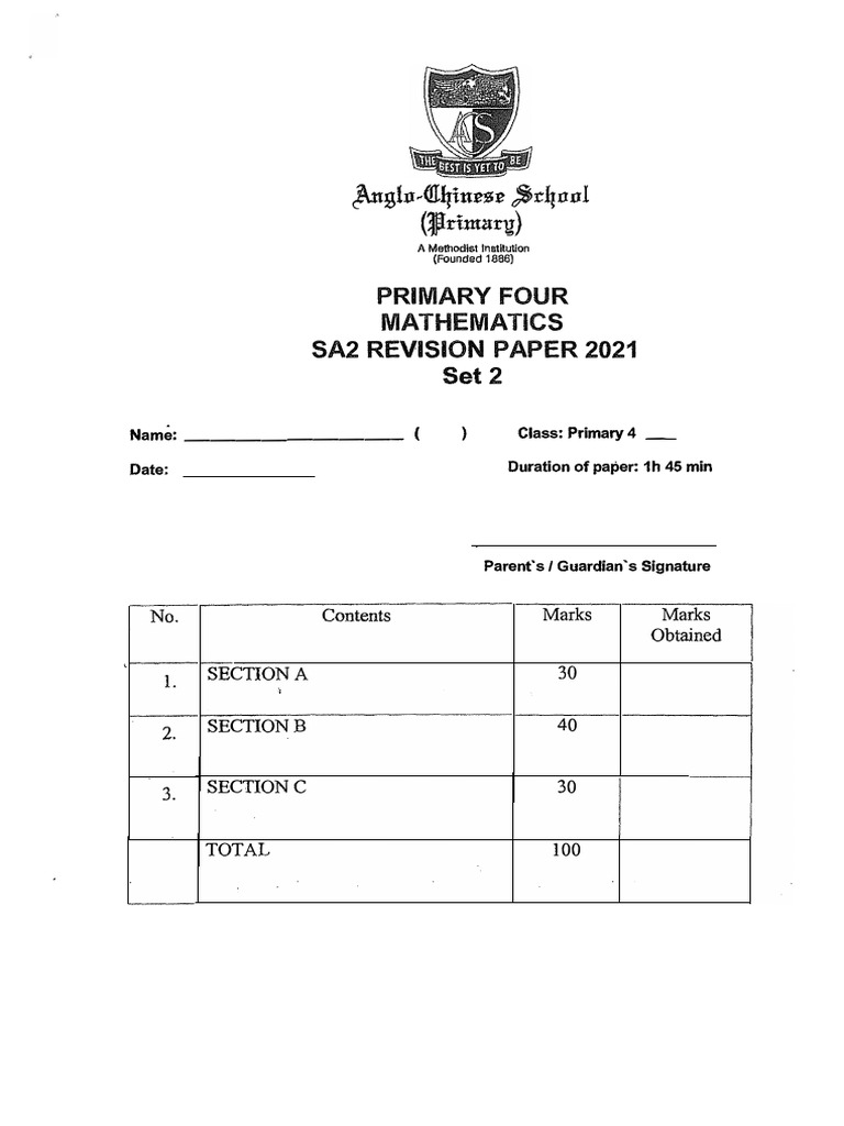 P4 Maths SA2 2021 ACSP Exam Papers PDF P4 Maths SA2 2021 ACSP Exam Papers PDF