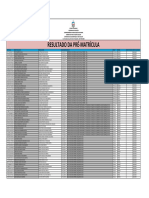 Resultado pré-matrícula CEJA Paulo Freire