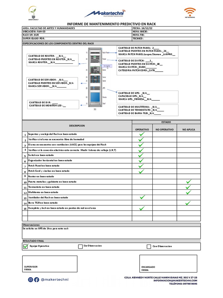 Check List Rack | PDF | Ingeniería Informática | Electrónica