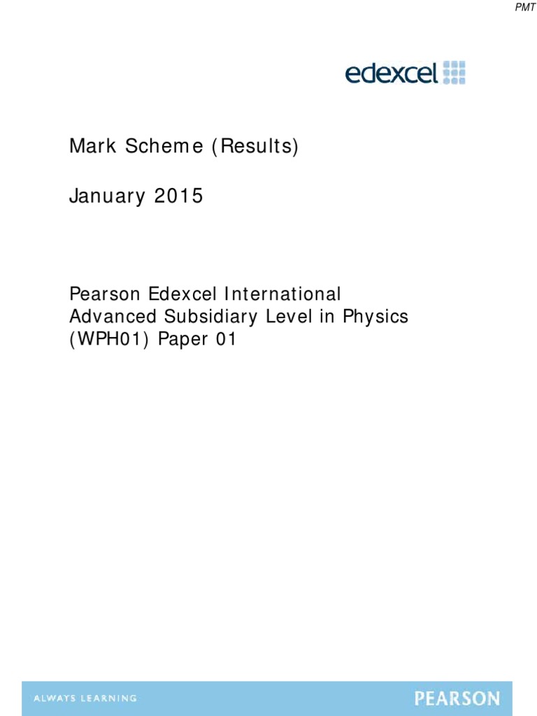 January 2015 (IAL) MS - Unit 1 Edexcel Physics A-Level | PDF | Drag ...