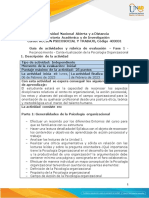 Guía de Actividades y Rúbrica de Evaluación - Fase 1 - Reconocimiento - Contextualización de La Psicología Organizacional
