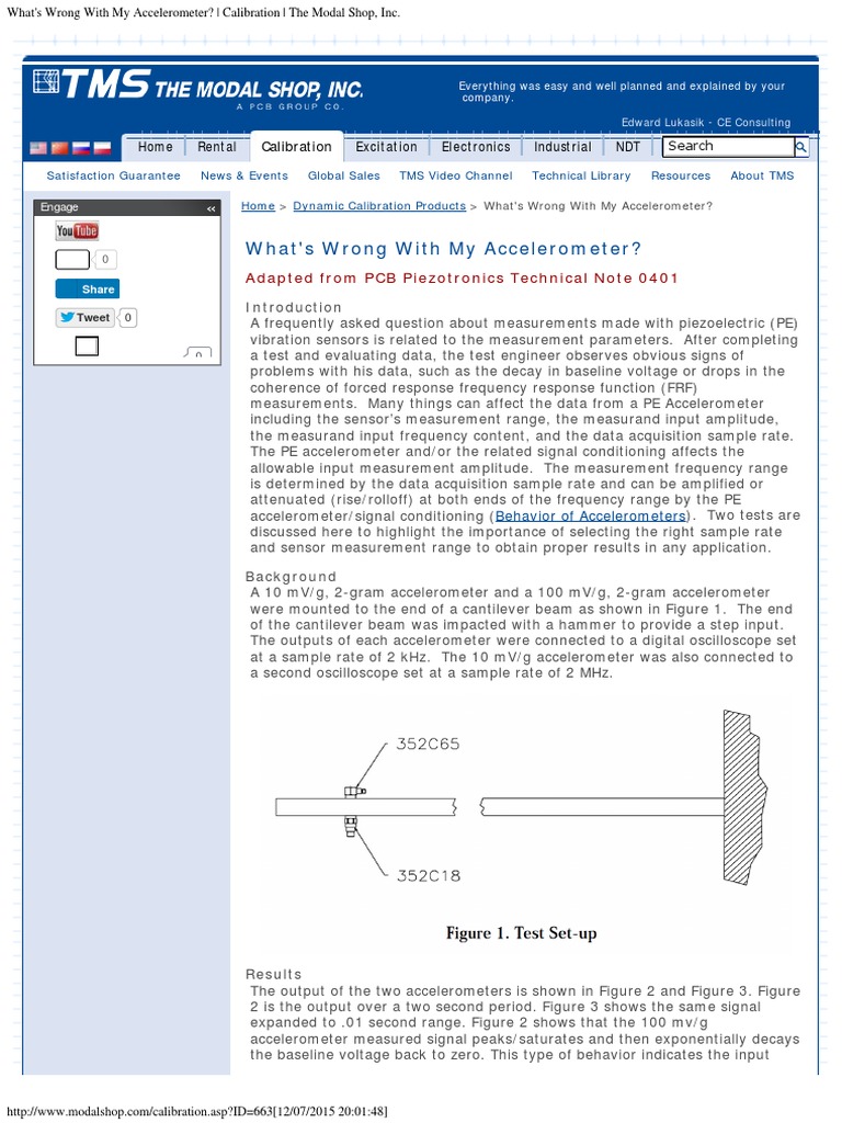 What's Wrong With My Accelerometer Calibration The Modal Shop, Inc