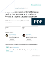 Ambrosio, S., Araujo e Sa, Pinto & Simoes 2014 Perspectives On Educational Language Policy Institutional and Students' Voices in Higher Education1