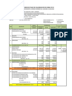 Resumen de pago de valorización de obra No 03