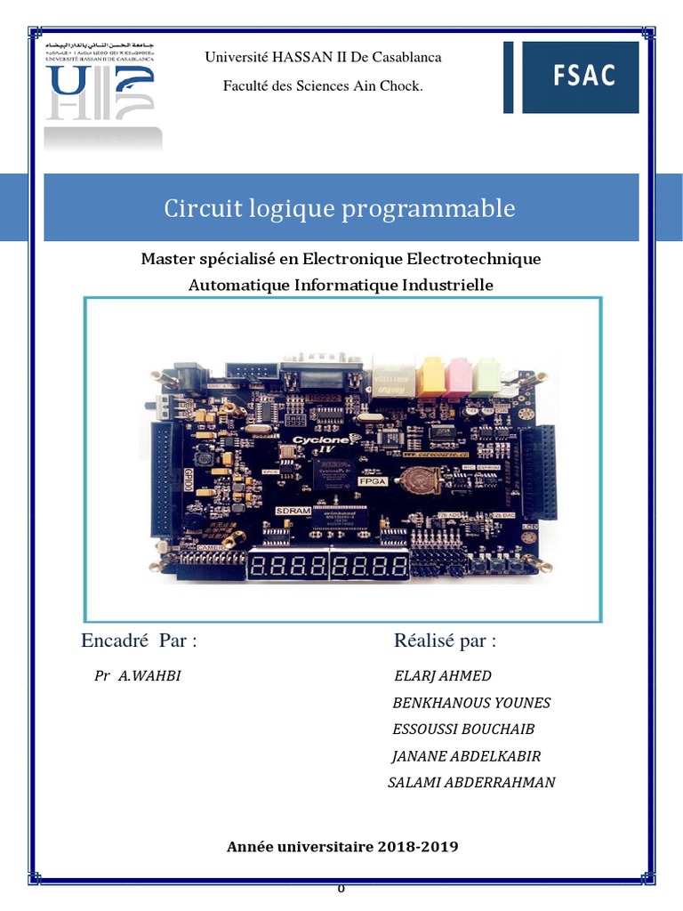 Circuits Logiques Programmables: Étude et Simulation | PDF | VHDL ...