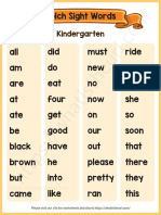 Dolch Sight Words KG