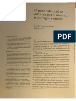 ALVES, E. F. SCOTTI, S. O Analista Só Se Autoriza Por Si Mesmo... e Por Alguns Outros