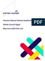 Pearson Edexcel Egypt Price List May - June 2023