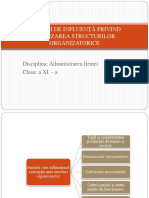 Factori de Influență Privind Realizarea Structurii Organizatorice