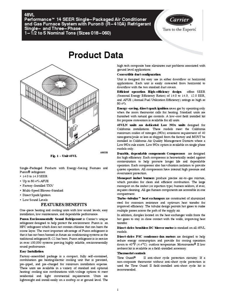 48VL03PD Carrier PDF Thermostat Heat Exchanger