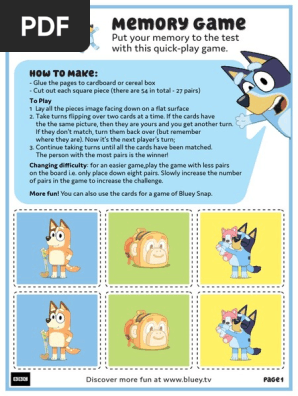 Bluey Memory Game