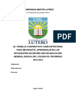 Mejorar aprendizaje estudiantes través estrategia cooperativa