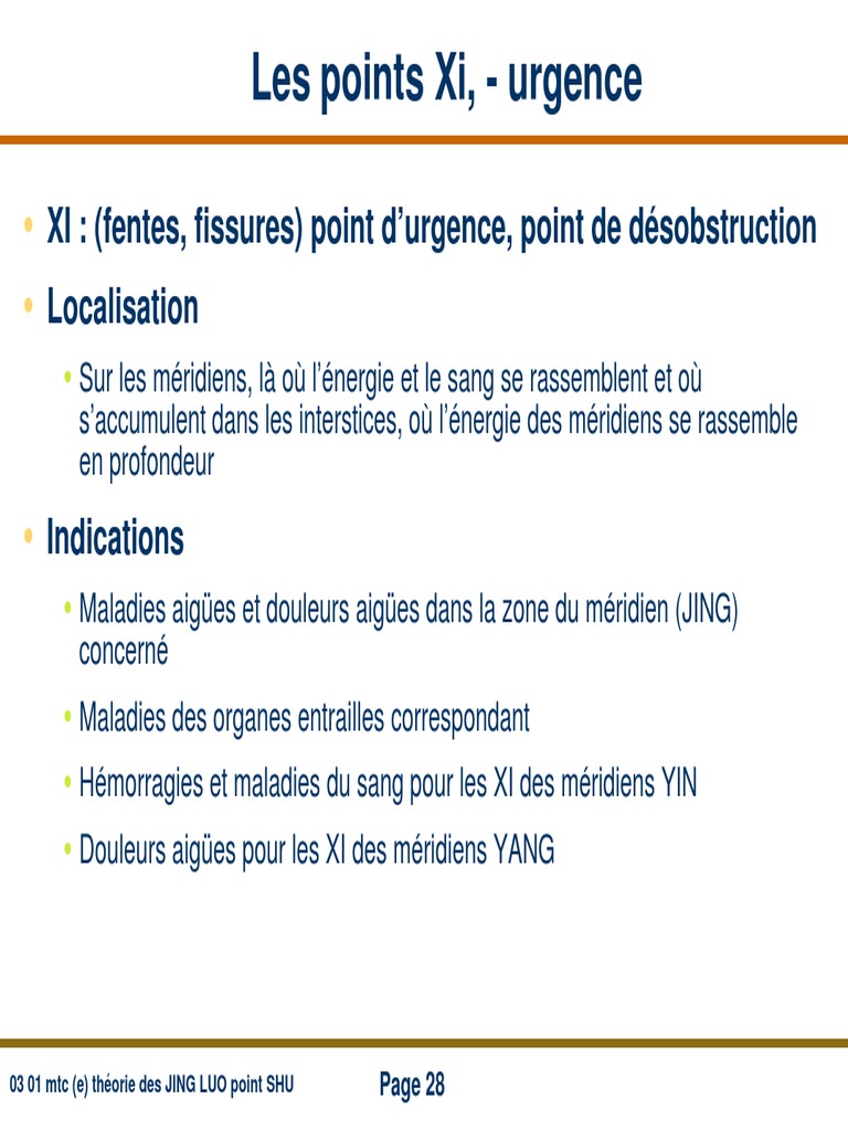 Points Xi d'urgence en acupuncture | PDF