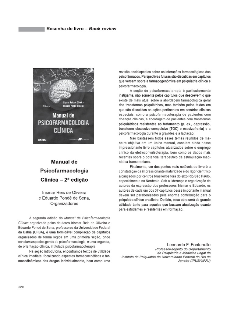 Manual de Psicofarmacologia Clinica | PDF | Psiquiatria ...