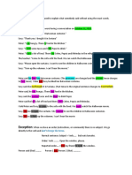 Reported Speech Explanation Highlighted With Colors