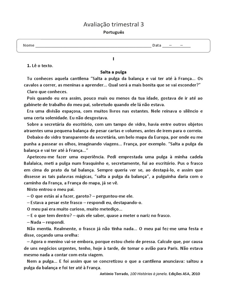Avaliação Trimestral de Português 3 | PDF | Caixa alta e caixa baixa ...