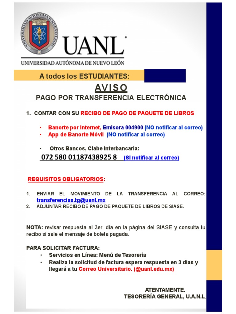 Instrucciones de Pago UANL | PDF | Finanzas y dinero
