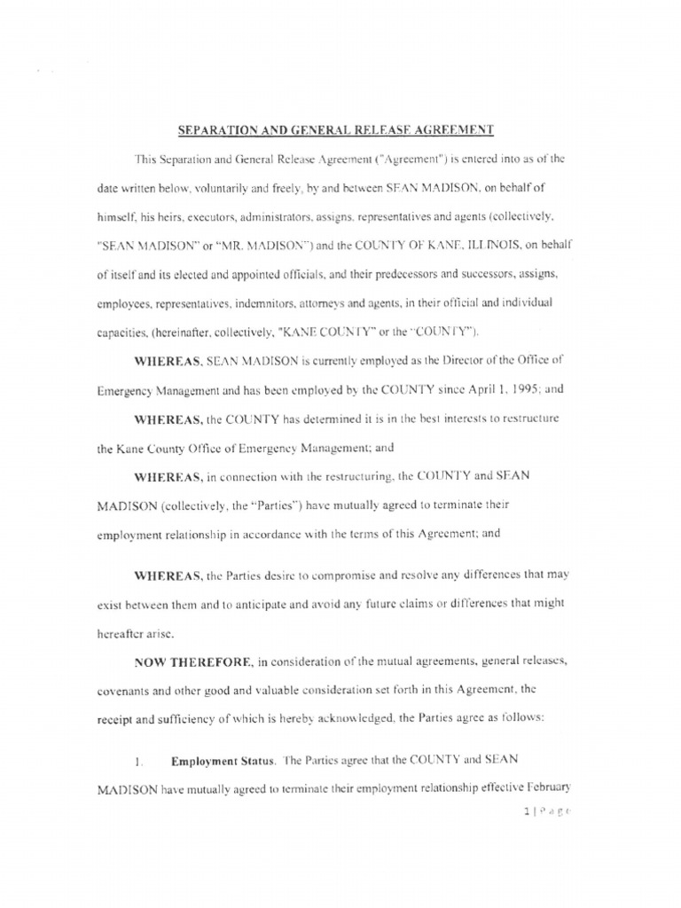 Sean Madison Agreement | PDF