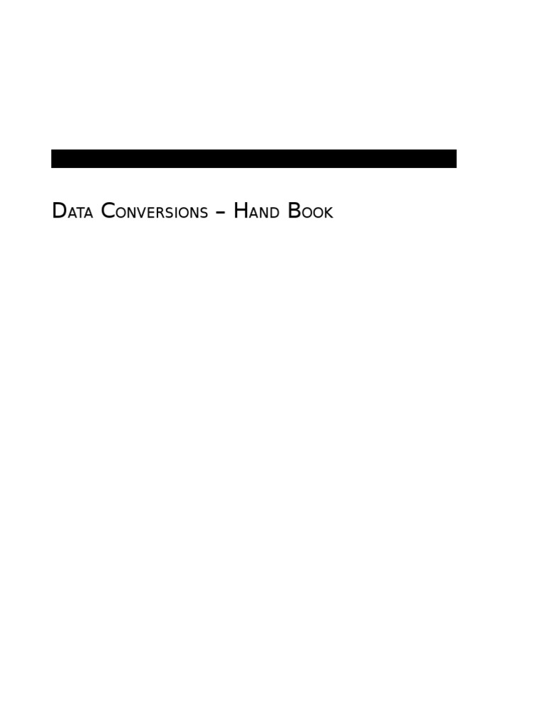 Data Conversions Hand Book PDF Application Programming Interface