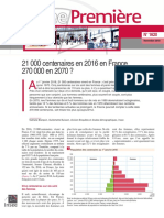 Nombre de Centenaires en France - 2016 Et 2070