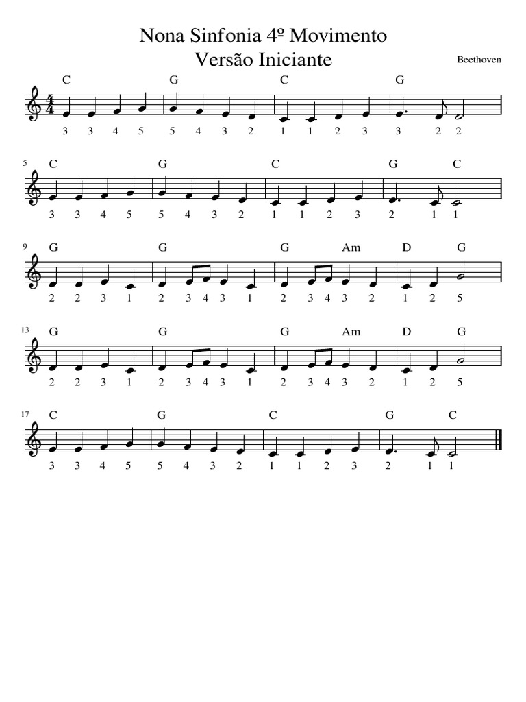 Nona Sinfonia 4º Movimento Versão Iniciante PDF