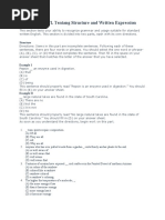 Soal TOEFL Tentang Structure and Written Expression