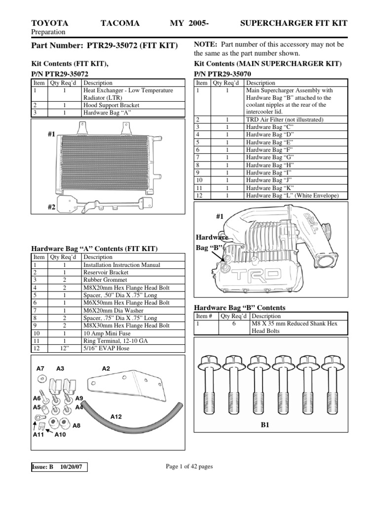 TRD Supercharger Installation | PDF | Belt (Mechanical) | Electrical ...