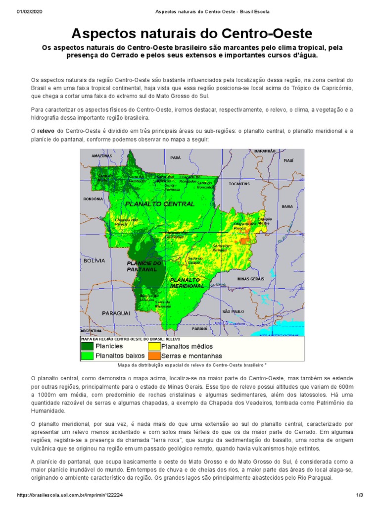 Os principais aspectos naturais da região Centro-Oeste do Brasil ...