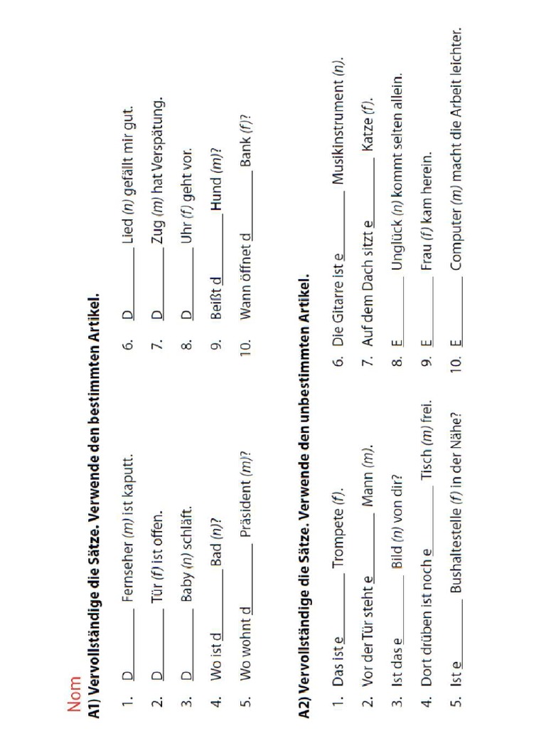 Übung Zu Deklination PDF