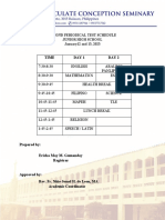 JHS and SHS Periodical Test Schedule