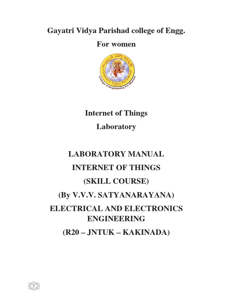 R20 JNTUK EEE IOT LAB Manual Final Print PDF Arduino Computer