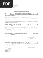 AFFIDAVIT Attesting Death of A Person