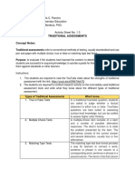 Activity 1.3 Traditional Assessments