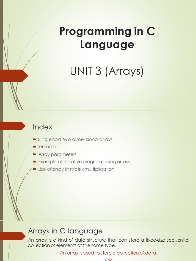 C Programming UNIT 3.2 Arrays | PDF | Matrix (Mathematics) | Variable ...
