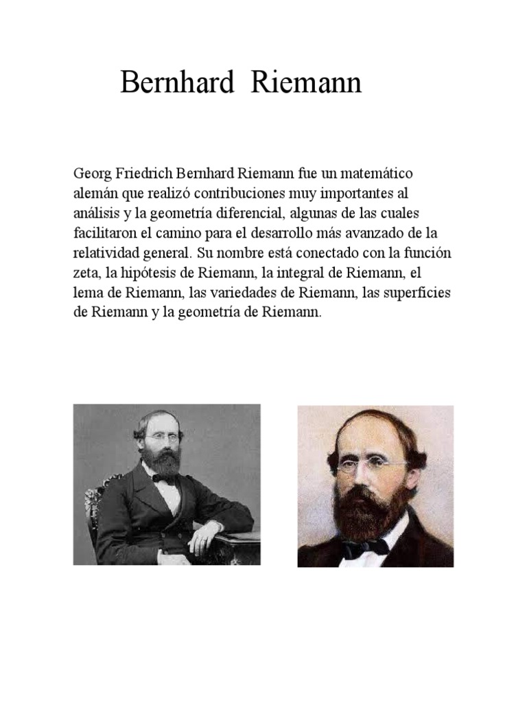 Biografía de Bernhard Riemann | PDF