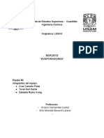 Reporte Evaporación