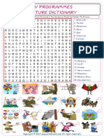 TV Programmes Find and Circle The Words in The Wordsearch Puzzle and Number The Pictures 9840